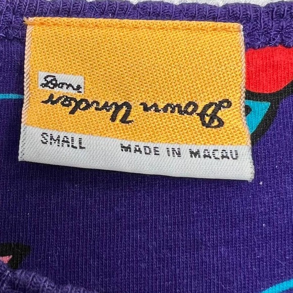 Vintage Down Under Palm Tree Midi Dress Women's Size Small Purple Tropical Print - Picture 4 of 8